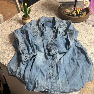 Embroidered Denim Shirt